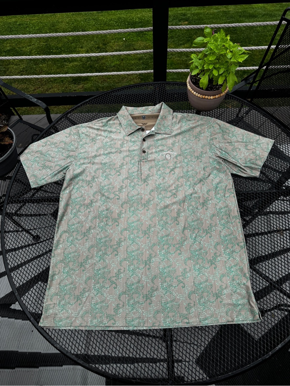Nike Golf Polo Shirt Men XXL Geometric All Over Print ChampionsGate Florida